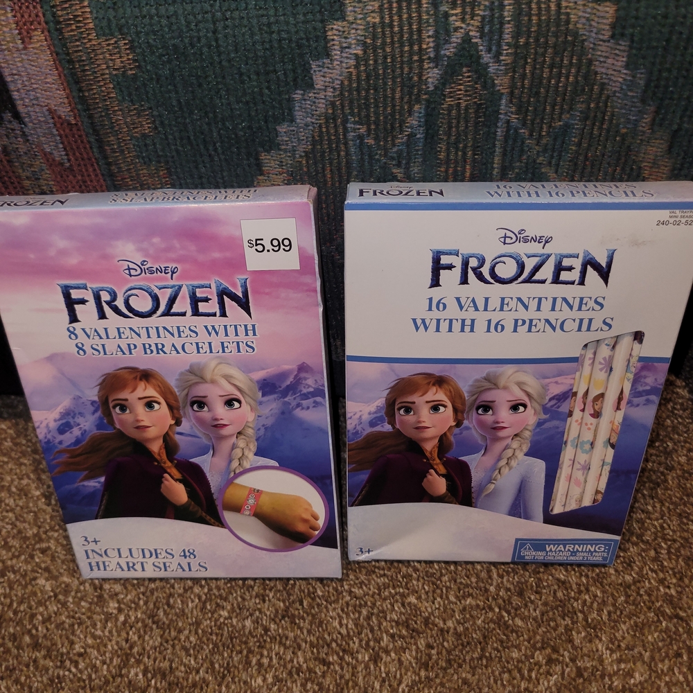 Disney Frozen Valentines Sets with Slap Bracelets and Pencils